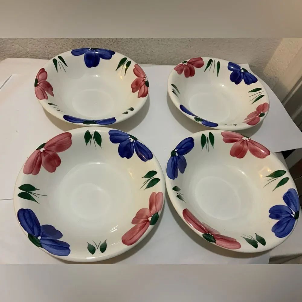 Set of 4 Furio Jewflora Hand Decorated 8" Soup Pasta Bowl made in Italy G23
